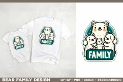 Bear Family: Adorable Clipart PNG Design with sign Family Product Image 2