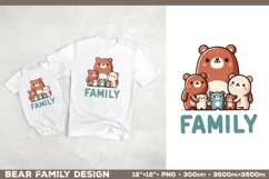 Bear Family: Adorable Clipart PNG Design with sign Family Product Image 1