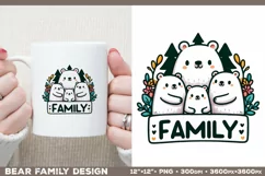 Bear Family: Adorable Clipart PNG Design with sign Family Product Image 3