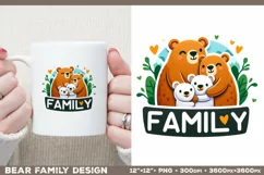 Bear Family: Adorable Clipart PNG Design with sign Family Product Image 2