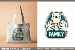 Bear Family: Adorable Clipart PNG Design with sign Family Product Image 3