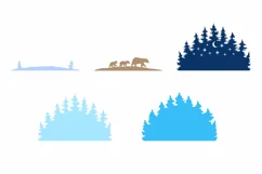 Multilayer Bear Family in Snowy Woods SVG Christmas SVG Product Image 2