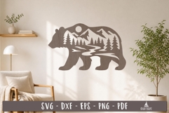 Bear Forest Papercut SVG Laser Cut design