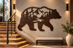 Bear Forest Silhouette Laser Svg Product Image 1