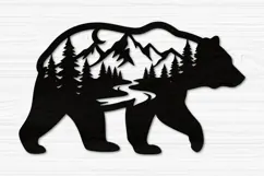 Bear Forest Silhouette Laser Svg Product Image 2