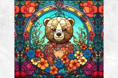 Bear Stained Glass 20 oz Skinny Tumbler Sublimation Designs Product Image 2
