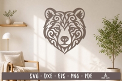 Bear Head Papercut SVG Laser Cut design