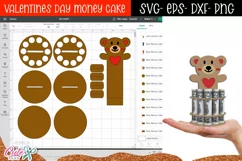 Bear Money Cake SVG| Valentines Day SVG |Money Cake Holder Product Image 3