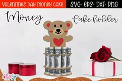 Bear Money Cake SVG| Valentines Day SVG |Money Cake Holder Product Image 1