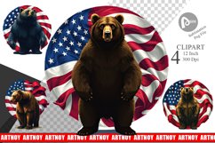 Bear 4th of July Clipart Product Image 1