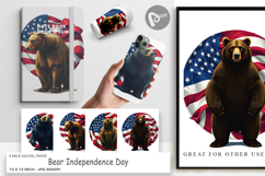 Digital Paper Bear 4th of July Product Image 1