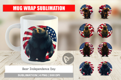 Mug Wrap Bear 4th of July Product Image 1