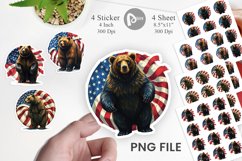 Bear 4th of July Sticker Product Image 1