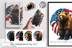 Digital Paper Bear 4th of July Product Image 1