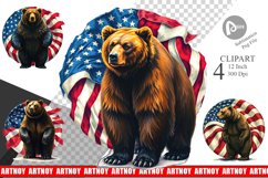 Bear 4th of July Clipart Product Image 1
