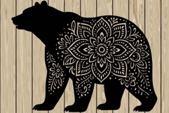 Bear mandala stencil silhouette SVG Product Image 1