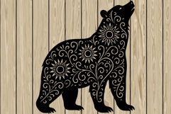 Bear mandala stencil silhouette SVG Product Image 1
