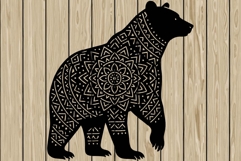 Bear mandala stencil silhouette SVG Product Image 1