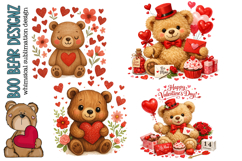 Valentine's Day Bear Clipart Product Image 1