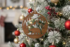 Bear Mountain Christmas Ornament SVG, Holiday Laser Cut Product Image 2