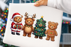 Bear png, Bear Christmas png, Retro Christmas png Product Image 4