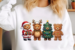 Bear png, Bear Christmas png, Retro Christmas png Product Image 5