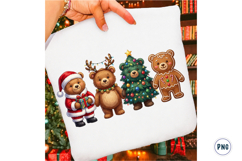 Bear png, Bear Christmas png, Retro Christmas png Product Image 1