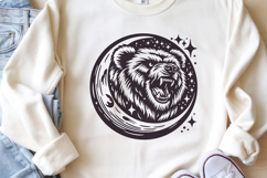 Celestial Roaring Bear Moon SVG | Mystic Lunar Animal Design Product Image 2