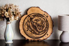 Celestial Roaring Bear Moon SVG | Mystic Lunar Animal Design Product Image 3