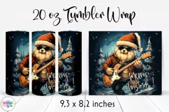 Christmas Rock Tumbler Wrap | Rocking Christmas Bear Tumbler Product Image 1