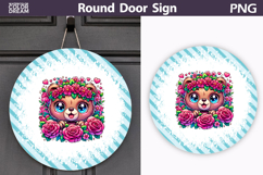 Bear Floral Round Sign | Mothers Day Sublimation Product Image 1