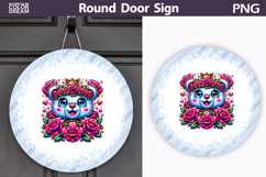 Bear Floral Round Sign | Mothers Day Sublimation Product Image 1