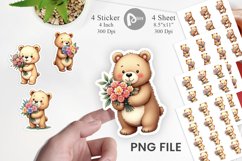 Bear Spring Bouquet Sticker Product Image 1