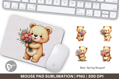 Mouse Pad Bear Spring Bouquet Product Image 1