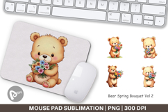 Mouse Pad Bear Spring Bouquet Product Image 1