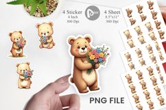 Bear Spring Bouquet Sticker Product Image 1