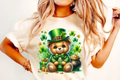St Patrick's Day Bear PNG, Lucky Day PNG, Shamrock PNG Product Image 2