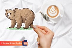 Bear Sticker, Funny Bear Sticker, Adorable Animal Sticker Product Image 1