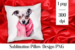 Cute Christmas dog Sublimation Pillow Design PNG Product Image 1