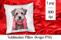 Cute Christmas dog Sublimation Pillow Design PNG Product Image 1