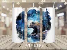 Bear Tumbler Wrap, 20 oz tumbler wrap, Bear Tumbler Wrap, Bear Png