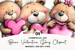 Bear Valentine Day Clipart Product Image 1