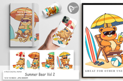 Digital Paper Summer Bear Product Image 1