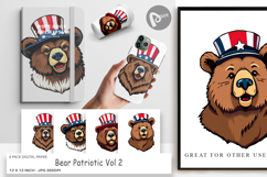 Digital Paper Bear Patriotic Product Image 1