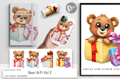 Digital Paper Bear Gift Product Image 1