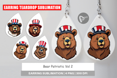 Earring Bear Patriotic Product Image 1