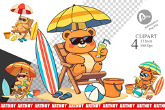 Summer Bear Clipart Product Image 1