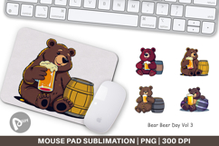 Mouse Pad Bear Beer Day Product Image 1