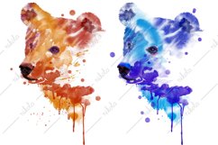 Bear Watercolor Sublimation Clipart PNG JPG Product Image 1