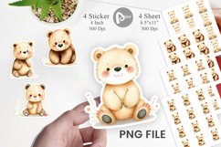 Watercolor Sticker Bear Wildlife Product Image 1